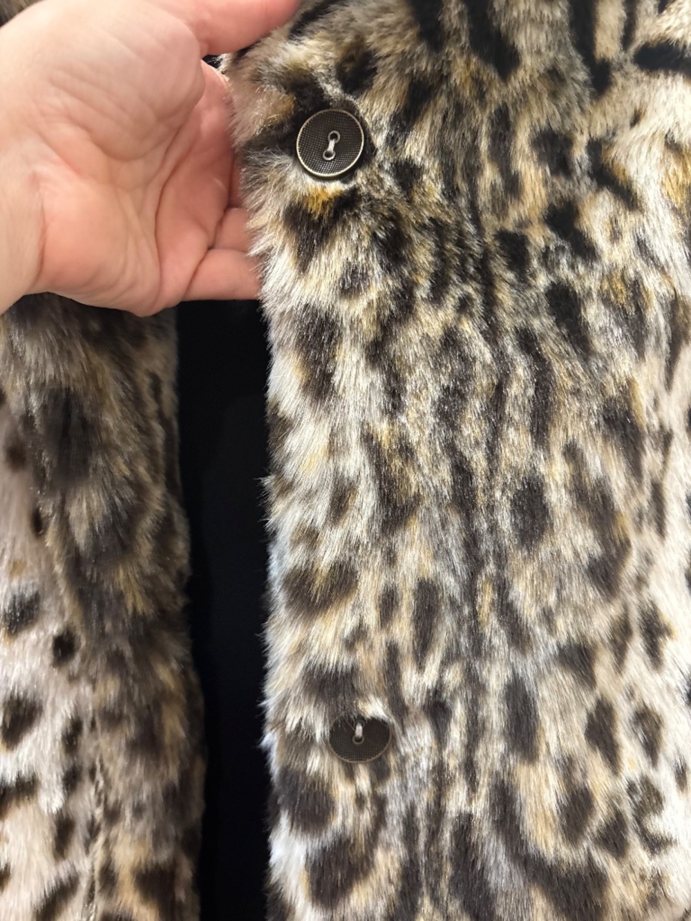 Marrakech Leopard Print Faux Fur Coat Size Large - Picture 5 of 6